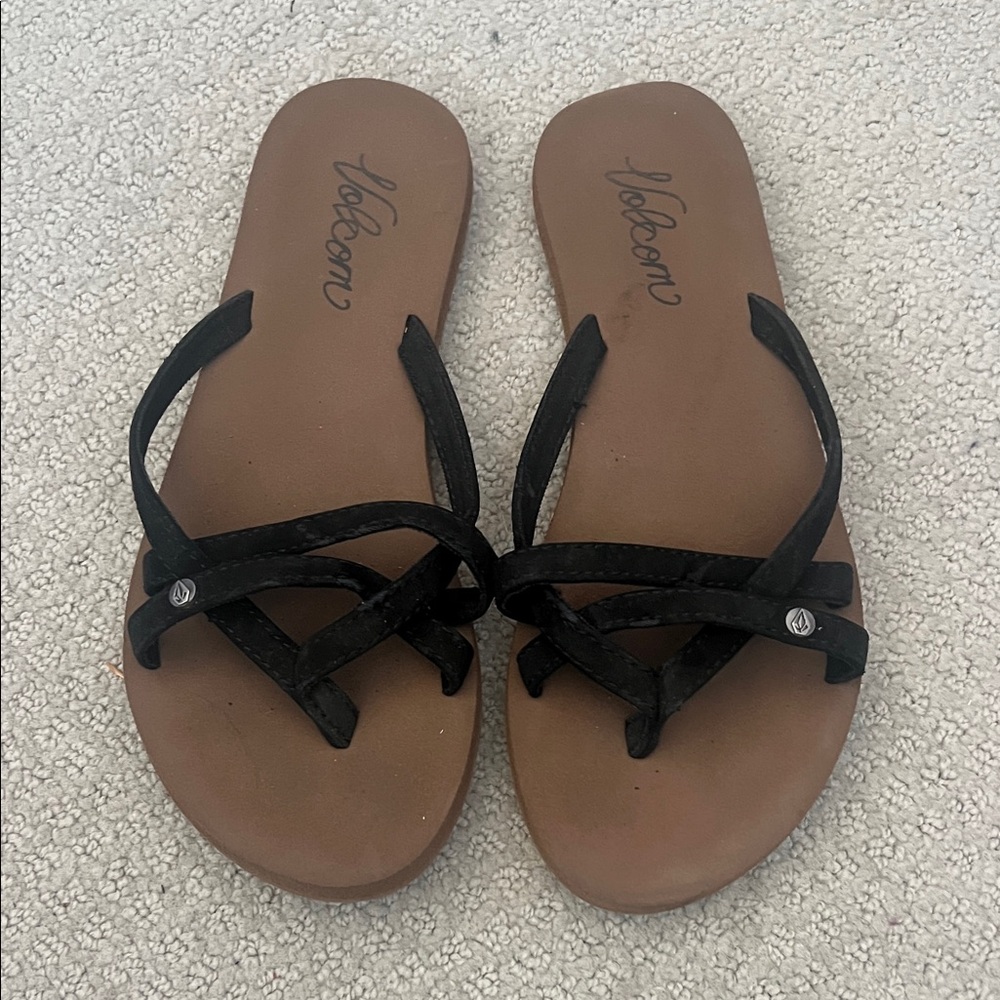 Volcom Women's Black and Brown Sandals